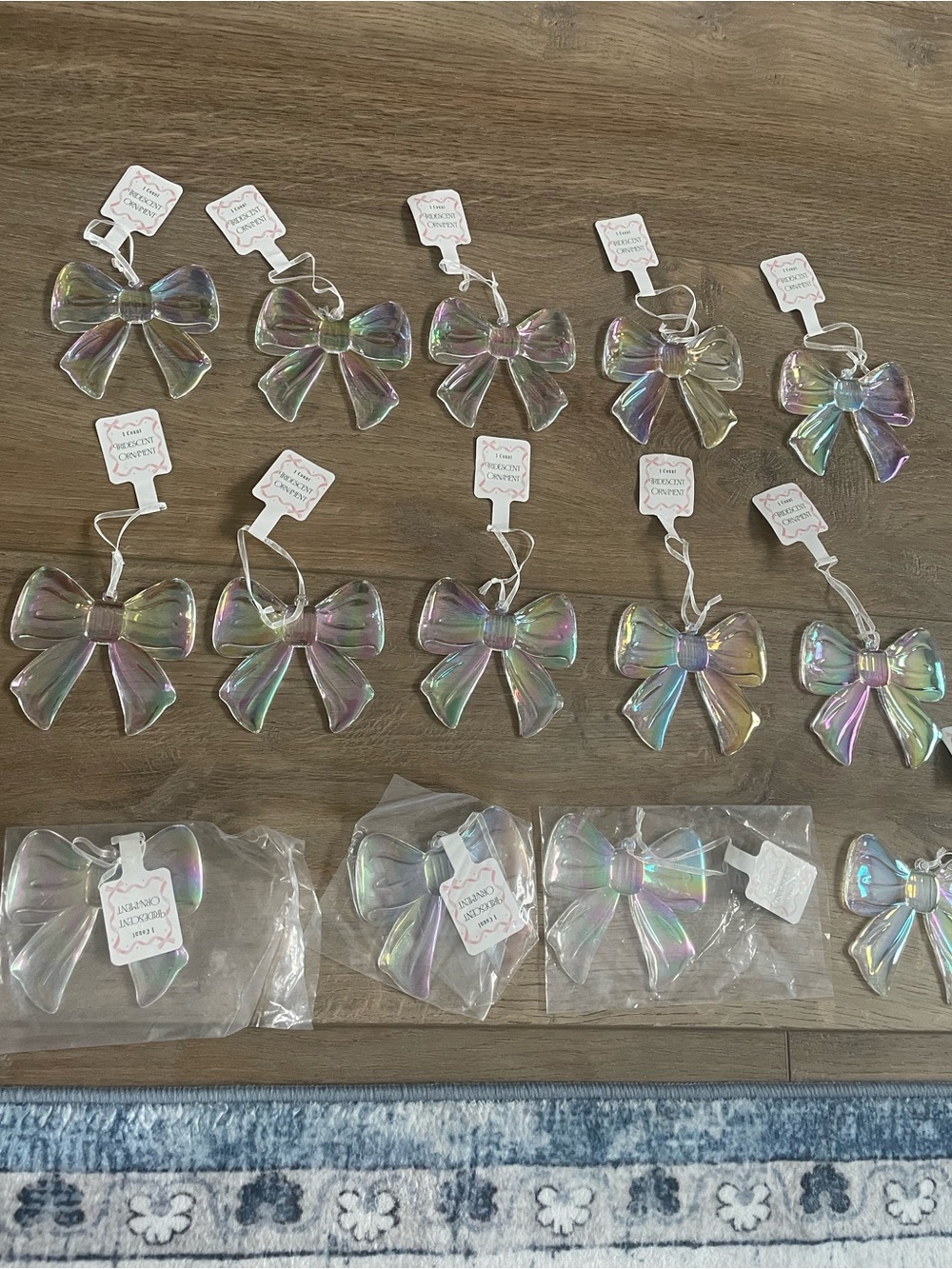 NWT Iridescent Bow Ornaments - Set of 14